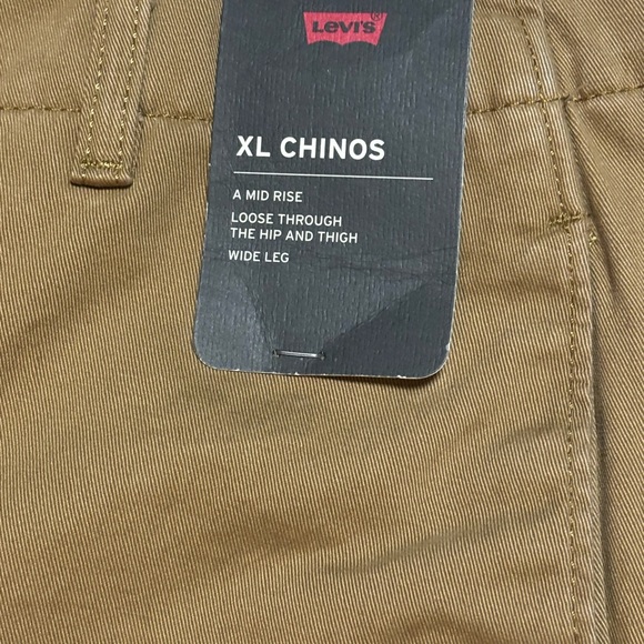 Levi's Premium XL Chino Wide Leg Pants Women's 27x31 Ermine Brown NWT Water Mark - Picture 6 of 11